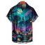 Chemise d'Halloween pour homme, boutonnée, motif croix et lune - multicolor 5XL