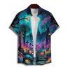 Chemise d'Halloween pour homme, boutonnée, motif croix et lune - multicolor 5XL