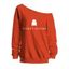 Sweat-shirt mignon à col incliné avec imprimé fantôme d'Halloween - Blanc S | US 4
