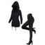 Gothic Women Outfit Lace Up Zip Up Hooded Jacket and Grommet Pants Set - Noir S | US 4