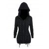 Gothic Women Outfit Lace Up Zip Up Hooded Jacket and Grommet Pants Set - Noir S | US 4