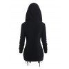 Gothic Women Outfit Lace Up Zip Up Hooded Jacket and Grommet Pants Set - Noir S | US 4