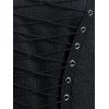 Women Gothic Outfit Cold Shoulder Lace-up T-shirt and Grommet Pants Set - Noir S | US 4
