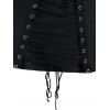 Women Gothic Outfit Cold Shoulder Lace-up T-shirt and Grommet Pants Set - Noir S | US 4