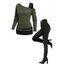 Women Outfit Contrast Color Asymmetric Shoulder Belt Top and Grommet Pants Set - Vert Armée S | US 4