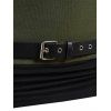 Women Outfit Contrast Color Asymmetric Shoulder Belt Top and Grommet Pants Set - Vert Armée S | US 4