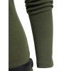 Women Outfit Contrast Color Asymmetric Shoulder Belt Top and Grommet Pants Set - Vert Armée S | US 4