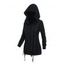 Veste à capuche à lacets et œillets floqués Veste gothique zippée avec capuche - Noir L