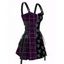 Robe gothique à carreaux et imprimé têtes de mort, mini-robe à lacets et bretelles à boucle pour Halloween - Violet Terne XXL | US 14