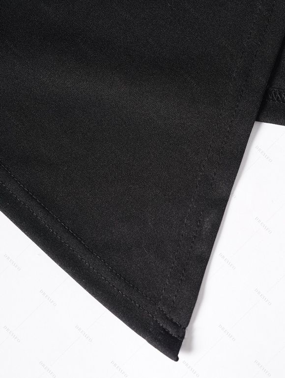 Punk Gothic Hooded Coat and Buckle Grommet Waist Long Pants Outfit - Noir S | US 4