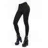 Punk Gothic Hooded Coat and Buckle Grommet Waist Long Pants Outfit - Noir S | US 4