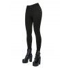 Punk Gothic Hooded Coat and Buckle Grommet Waist Long Pants Outfit - Noir S | US 4