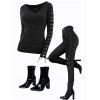 Gothic Outfit Crisscross Lace Up Top Grommet Buckle Leggings and Boots Set - Noir S | US 4