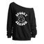 Sweat-shirt d'Halloween mignon avec imprimé de lettres fantômes et col incliné - Noir XXL | US 14