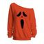 Sweat-shirt gothique à col oblique et imprimé grimace pour Halloween - Blanc XXL | US 14