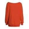 Sweat-shirt gothique à col oblique et imprimé grimace pour Halloween - Orange XL | US 12