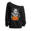 Sweat-shirt d'Halloween à col incliné avec imprimé crâne, fantôme et citrouille - Noir XXL | US 14