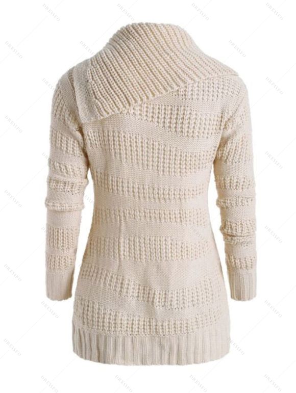 Women Outfit Solid Color Textured Sweater and Snap Button Leggings Set - Beige S | US 4