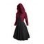 Ensemble haut à capuche gothique à œillets et robe caraco trapèze sans manches de couleur unie - Noir XXL
