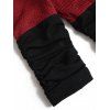Haut à capuche colorblock, haut texturé à manches longues avec capuche - Rouge Vineux S | US 4