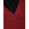 Haut à capuche colorblock, haut texturé à manches longues avec capuche - Rouge Vineux L | US 8-10