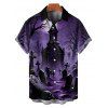 Chemise gothique pour homme, boutonnée, imprimé croix, nuit d'Halloween - Concorde XXXXL | US 18