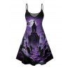 Robe gothique à imprimé croix pour Halloween, mini-robe à bretelles spaghetti - Concorde XL | US 12