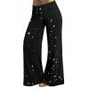 Pantalon large à imprimé étoiles, pantalon long à taille élastique - Noir XXL | US 14
