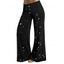 Pantalon large à imprimé étoiles, pantalon long à taille élastique - Noir XXL | US 14