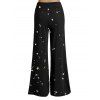 Pantalon large à imprimé étoiles, pantalon long à taille élastique - Noir XXL | US 14