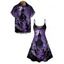 Gothic Couple Outfit Halloween Night Cross Print Mini Dress and Shirt Set - Concorde S | US 4