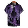 Gothic Couple Outfit Halloween Night Cross Print Mini Dress and Shirt Set - Concorde S | US 4