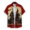 Halloween Couple Outfit Colorblock Bat Letter Print Mini Dress and Shirt Set - Rouge Vineux S | US 4