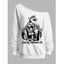 Sweat-shirt gothique pour Halloween, imprimé squelette, tête de mort, col incliné - Blanc S | US 4