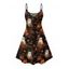 Robe d'Halloween à imprimé fantôme et citrouille, mini-robe à bretelles spaghetti - Noir S | US 4