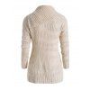 Pull texturé de couleur unie, haut à manches longues replié avec boutons factices - Beige XL | US 12