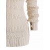 Women Outfit Solid Color Textured Sweater and Snap Button Pants Set - Beige S | US 4