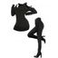 Women Outfit Open Shoulder Crisscross T Shirt and Grommet Pants Set - Noir S | US 4