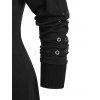 Women Outfit Open Shoulder Crisscross T Shirt and Grommet Pants Set - Noir S | US 4