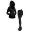 Women Outfit Cable Knit Hooded Cardigan and Snap Button Pants Set - Noir S | US 4