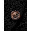 Women Outfit Cable Knit Hooded Cardigan and Snap Button Pants Set - Noir S | US 4
