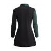 Women Outfit Contrast Color Wrap Blouse and Snap Button Pants Set - Vert profond S | US 4