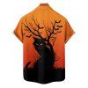 Halloween Couple Outfit Black Cat Tree Branches Print Mini Dress and Shirt Set - Orange S | US 4