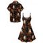 Halloween Couple Outfit Ghost with Pumpkin Print Dress and Shirt Set - Noir S | US 4