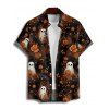 Halloween Couple Outfit Ghost with Pumpkin Print Dress and Shirt Set - Noir S | US 4