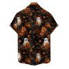 Halloween Couple Outfit Ghost with Pumpkin Print Dress and Shirt Set - Noir S | US 4