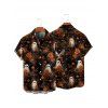 Halloween Couple Outfit Ghost with Pumpkin Print Dress and Shirt Set - Noir S | US 4