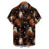 Halloween Couple Outfit Ghost with Pumpkin Print Dress and Shirt Set - Noir S | US 4