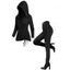 Women Outfit Lace Up Cinched Hoodie Top and Grommet Pants Set - Noir S | US 4