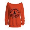 Sweat-shirt d'Halloween à imprimé chapeau de sorcier et lettres - Orange XXL | US 14